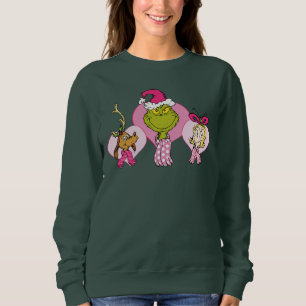Grinch Crew in Roze Valentijnsportret Trui