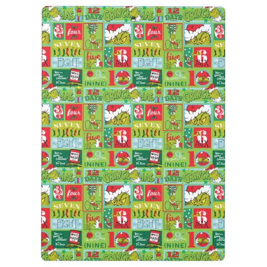 Grinch Days of Grinchmas Pattern Klembord (Achterkant)