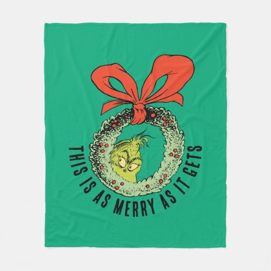 Grinch | Dit is zo vrolijk als het wordt Fleece Deken (Voorkant)