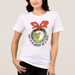 Grinch Dit is zo vrolijk als het wordt Tri-Blend Shirt