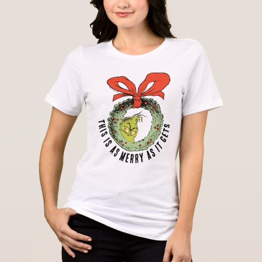 Grinch | Dit is zo vrolijk als het wordt Tri-Blend Shirt (Voorkant)