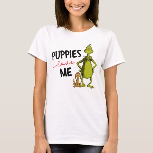 Grinch en Max | Puppies houden van me T-shirt (Voorkant)