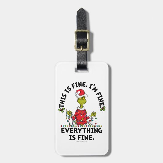 Grinch | Everything is Fine Bagagelabel (Voorkant verticaal)