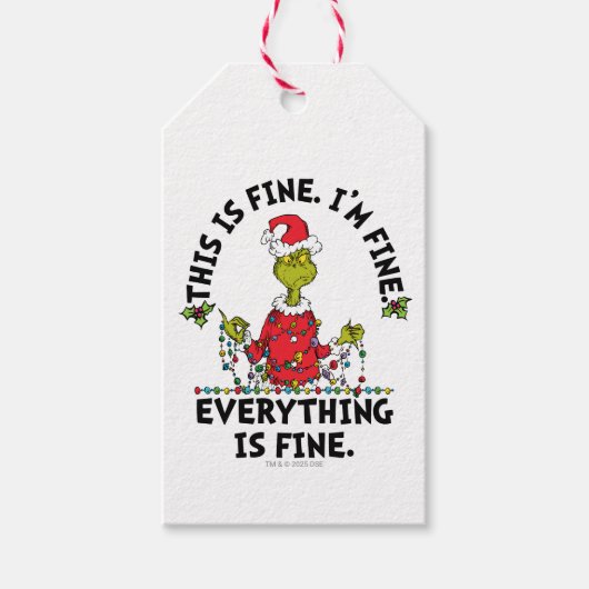 Grinch | Everything is Fine Cadeaulabel (Voorkant)