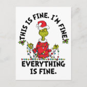 Grinch | Everything is Fine Feestdagenkaart (Voorkant)