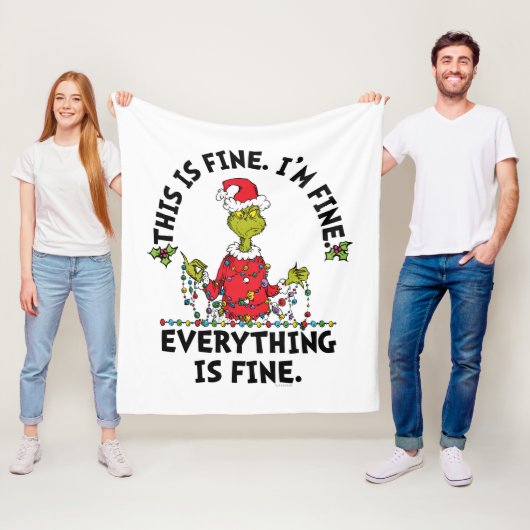 Grinch | Everything is Fine Fleece Deken (In situ)
