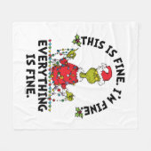 Grinch | Everything is Fine Fleece Deken (Voorkant (Horizontaal))