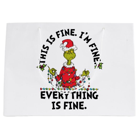 Grinch | Everything is Fine Groot Cadeauzakje (Voorkant)
