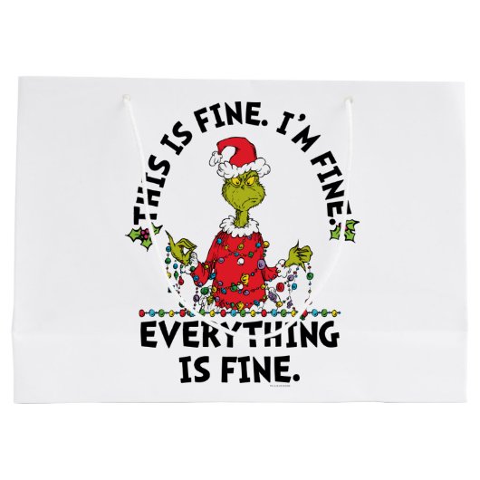 Grinch | Everything is Fine Groot Cadeauzakje (Achterkant)