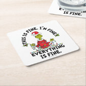 Grinch | Everything is Fine Kartonnen Onderzetters (Schuin)