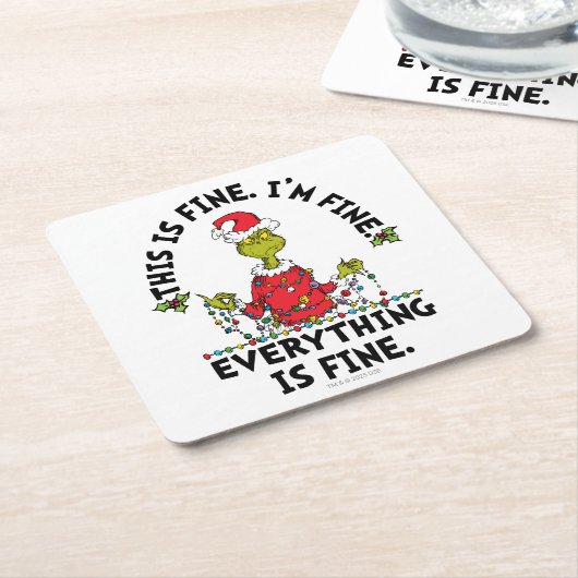 Grinch | Everything is Fine Kartonnen Onderzetters (Schuin)