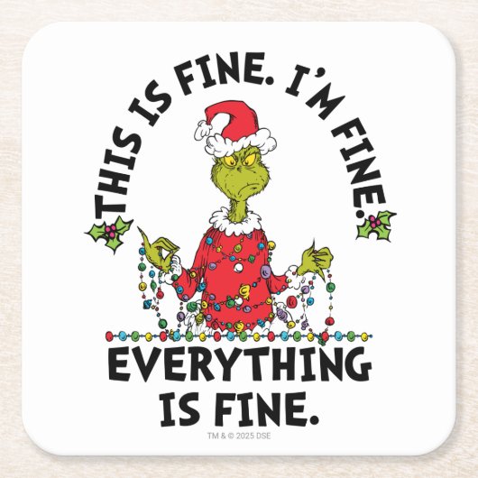 Grinch | Everything is Fine Kartonnen Onderzetters (Voorkant)