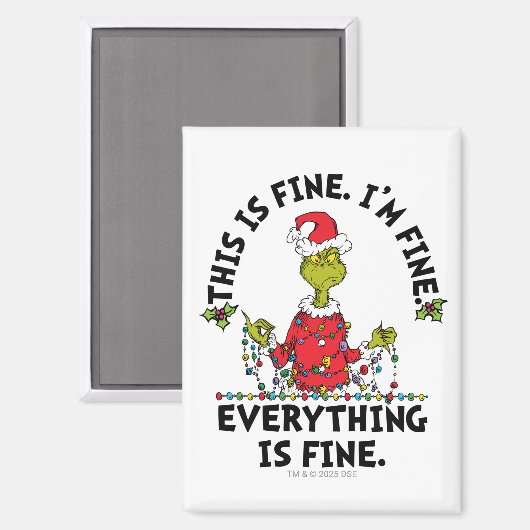 Grinch | Everything is Fine Magneet (Voorkant / Achterkant)