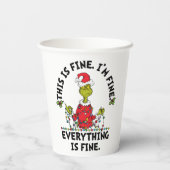 Grinch | Everything is Fine Papieren Bekers (Achterkant)
