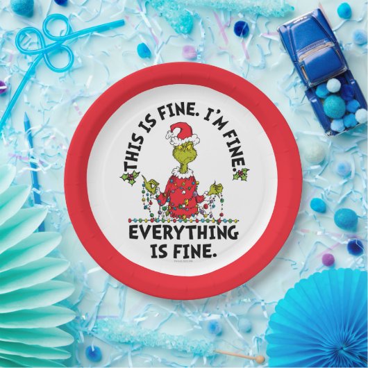 Grinch | Everything is Fine Papieren Bordje (Feest)