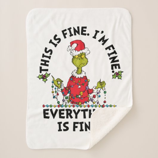 Grinch | Everything is Fine Sherpa Deken (Voorkant)