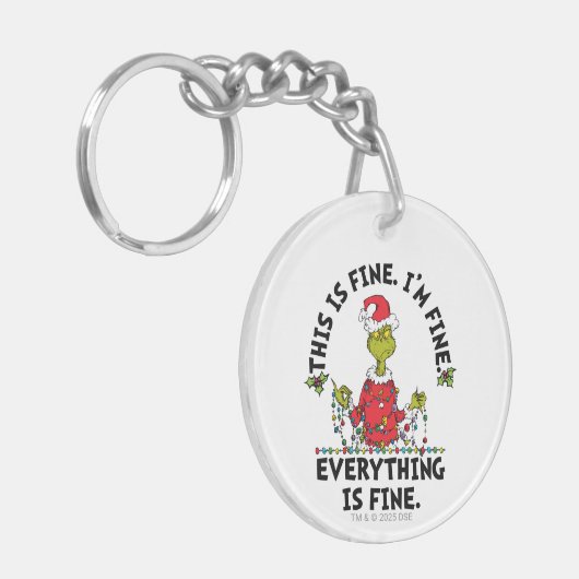Grinch | Everything is Fine Sleutelhanger (Voorkant Links)
