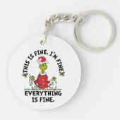 Grinch | Everything is Fine Sleutelhanger (Achterkant)
