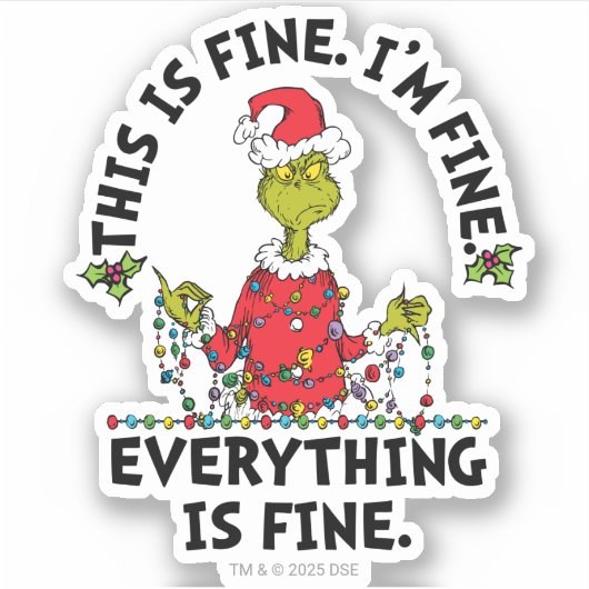 Grinch | Everything is Fine Sticker (Voorkant)