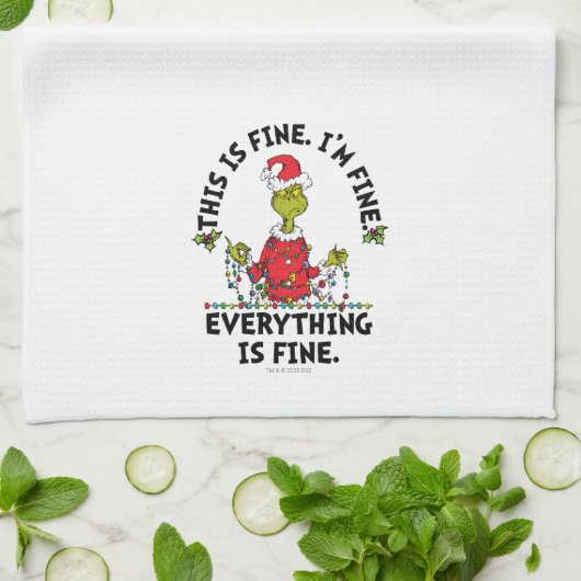 Grinch | Everything is Fine Theedoek (Gevouwen)