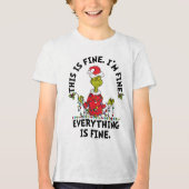 Grinch | Everything is Fine Tri-Blend Shirt (Voorkant)