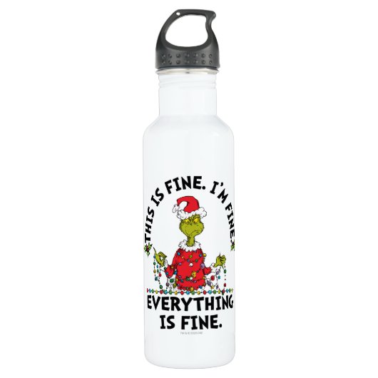 Grinch | Everything is Fine Waterfles (Voorkant)
