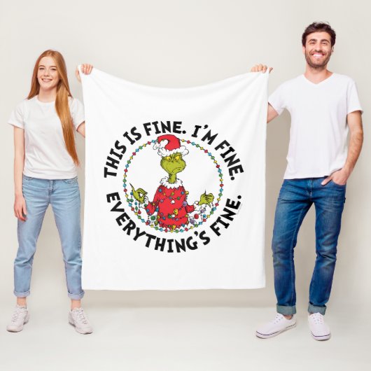 Grinch | Everything's Fine Fleece Deken (In situ)