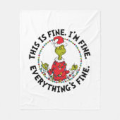 Grinch | Everything's Fine Fleece Deken (Voorkant)
