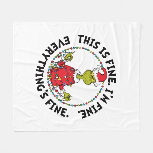 Grinch | Everything's Fine Fleece Deken (Voorkant (Horizontaal))