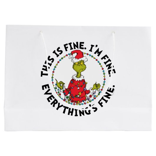 Grinch | Everything's Fine Groot Cadeauzakje (Achterkant)