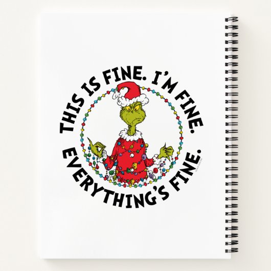 Grinch | Everything's Fine Notitieboek (Achterkant)