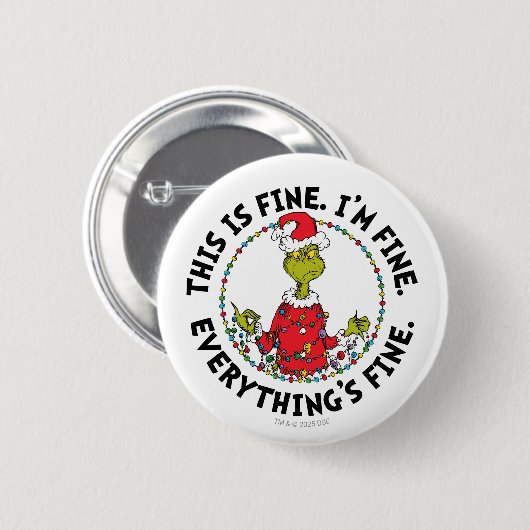 Grinch | Everything's Fine Ronde Button 5,7 Cm (Voorkant /achterkant)