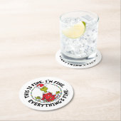 Grinch | Everything's Fine Ronde Kartonnen Onderzetter (Insitu)