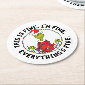 Grinch | Everything's Fine Ronde Kartonnen Onderzetter (Gebogen)
