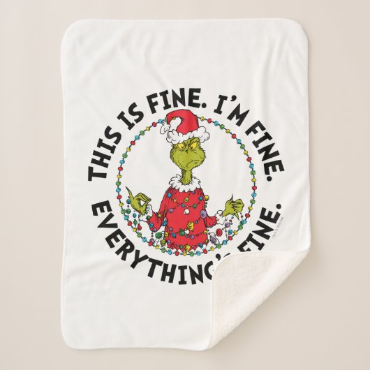 Grinch | Everything's Fine Sherpa Deken (Voorkant)