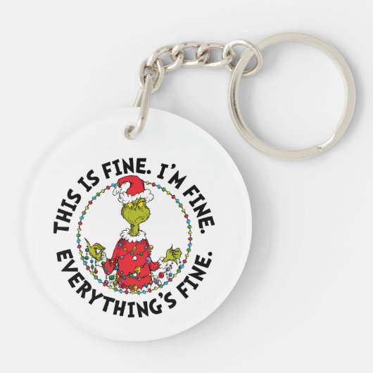 Grinch | Everything's Fine Sleutelhanger (Achterkant)