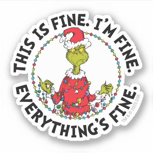 Grinch | Everything's Fine Sticker (Voorkant)
