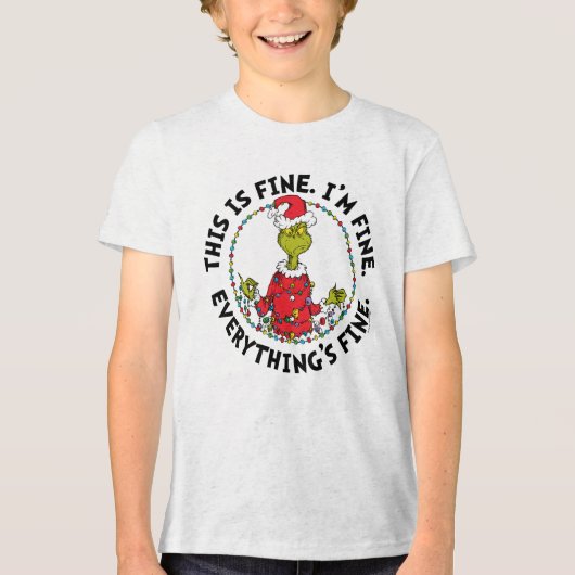 Grinch | Everything's Fine Tri-Blend Shirt (Voorkant)