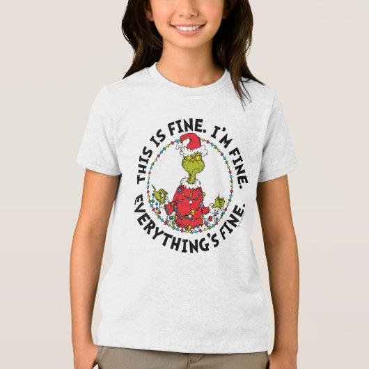 Grinch | Everything's Fine Tri-Blend Shirt (Voorkant)