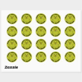 Grinch Face | Gefeliciteerd Ronde Sticker (Vel)