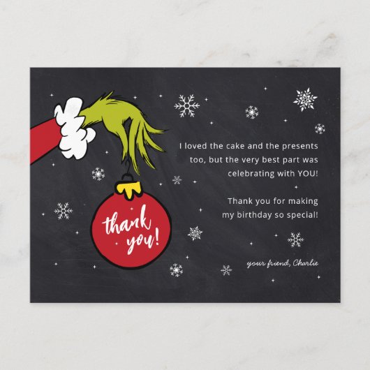 Grinch Gemeen Verjaardagsbedankje Briefkaart (Voorkant)