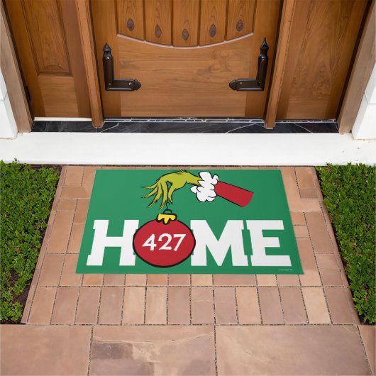 Grinch | Gepersonaliseerd Huisnummer Deurmat (Buiten)