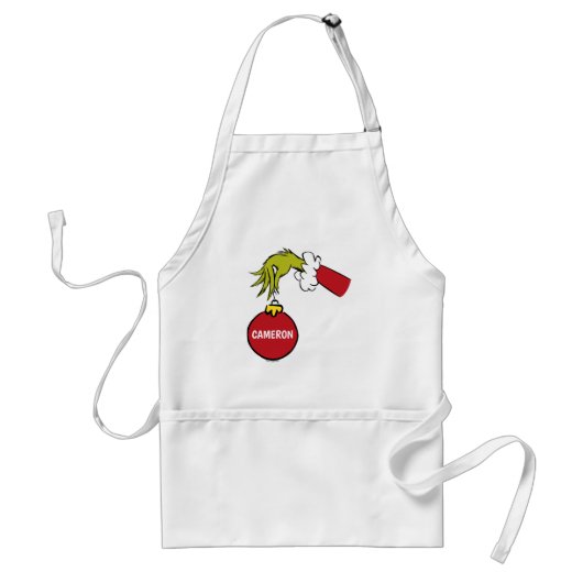 Grinch | Gepersonaliseerde naam Standaard Schort (Voorkant)