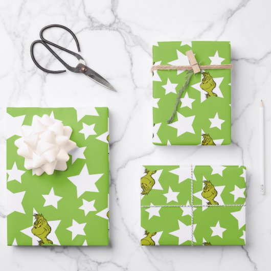 Grinch gluurde sterpatroon inpakpapier vel (Voorkant)