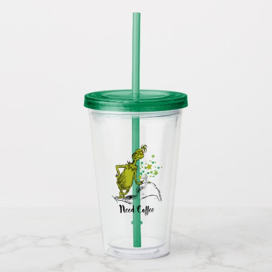 Grinch | Grappig Koffie Nodig Acryl Drinkbeker (Voorkant)