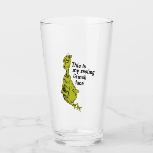 Grinch | Grappig ontspannen Grinch-gezicht Glas (Voorkant)