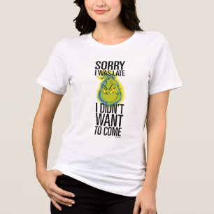 Grinch Grappig Sorry Dat Ik Te Laat Was Ik Wilde Tri-Blend Shirt