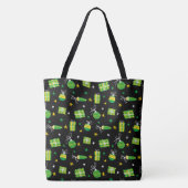 Grinch Green Kerstdecor Pattern Tote Bag (Achterkant)