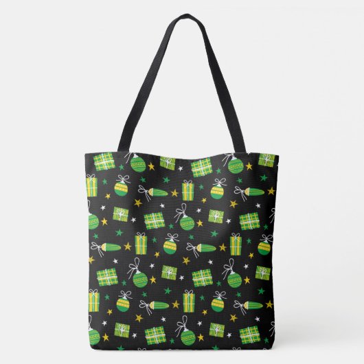 Grinch Green Kerstdecor Pattern Tote Bag (Achterkant)