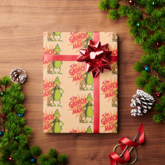 Grinch | Grinch & Max Starburst Cadeaupapier (Feestdagen Geschenken)